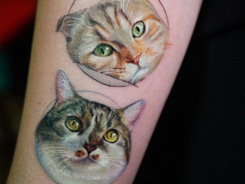 Hình xăm thú cưng đánh yêu 