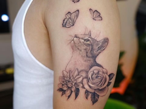 Hình xăm thú cưng đánh yêu 