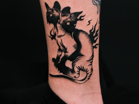 Hình xăm trắng đen ấn tượng 