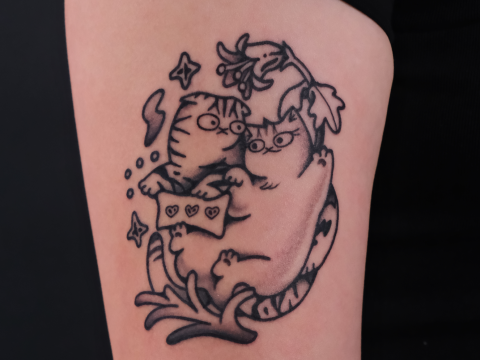 Hình xăm trắng đen ấn tượng 